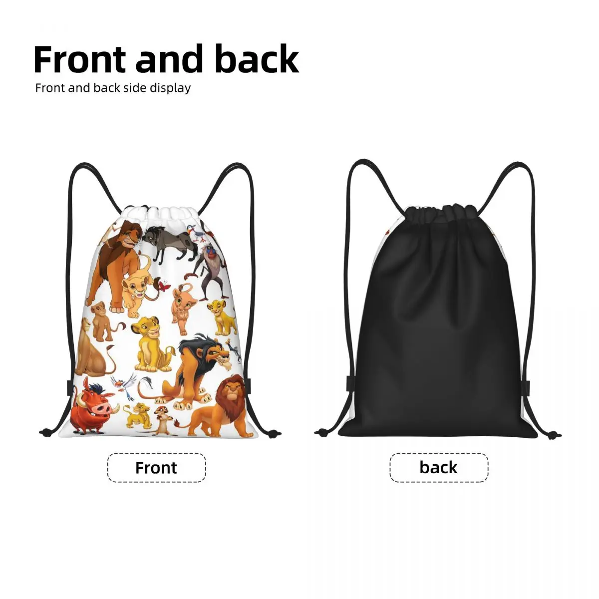 Custom The Lion King Drawstring Backpack Bags Women Men Lightweight Gym Sports Sackpack Sacks for Training