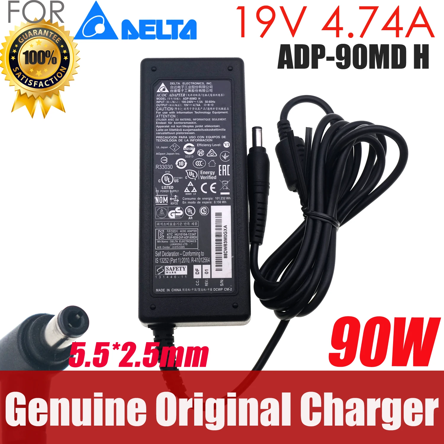 Genuine Delta ADP-90MD H AC/DC Adapter Charger 19V 4.74A 90W Original For ASUS Laptop Power Supply 5.5*2.5mm ADP-90MD H