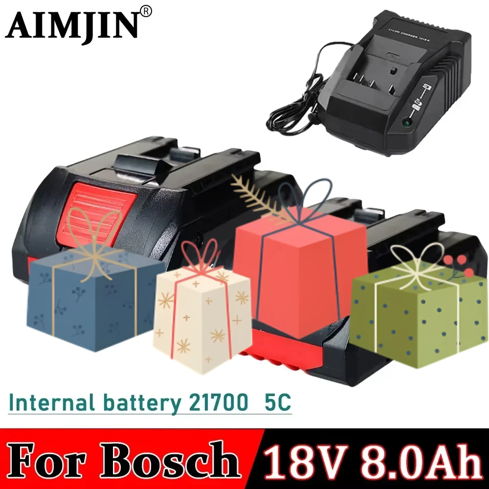 

8.0Ah 18V Battery Accessories Screwdriver Battery For BOSCH BAT609 BAT609G BAT618 BAT618G BAT614 tool battery + Charger