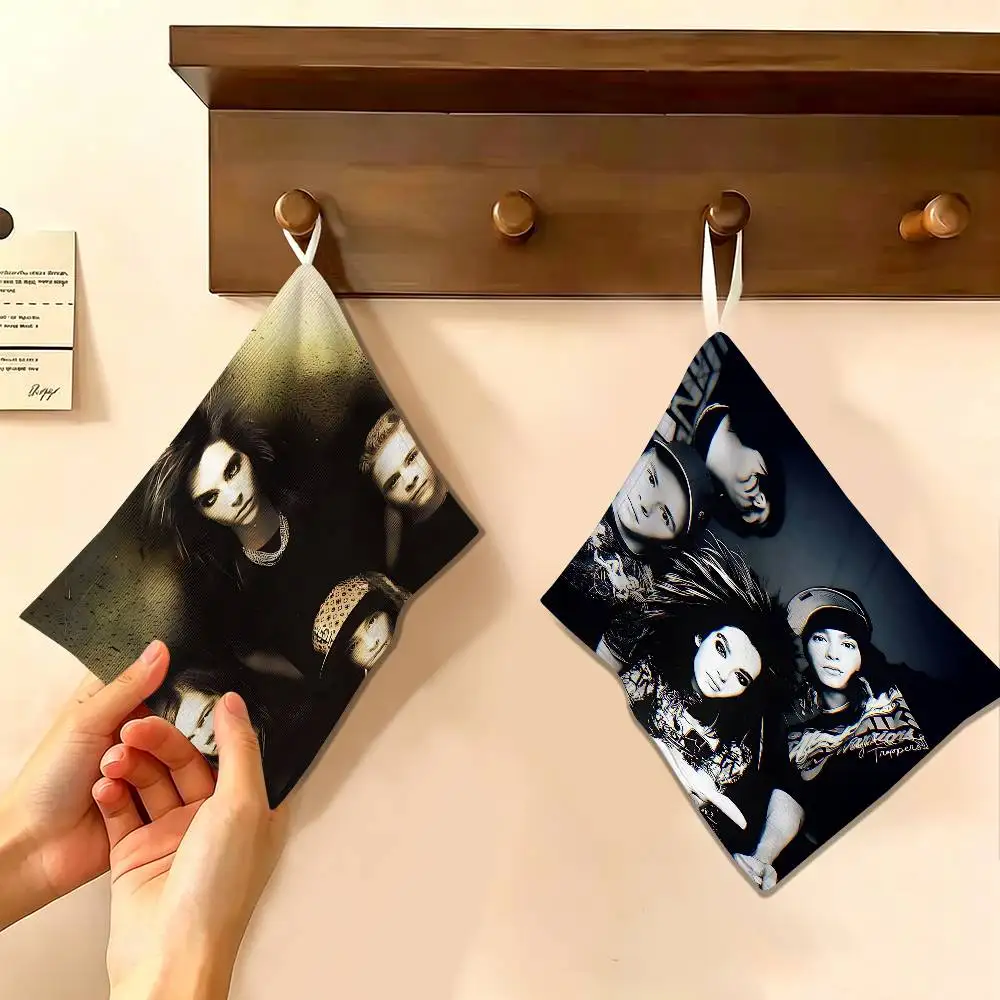 German Rock Band Tokio Hotel Household Hanging Towel, Polyester Cotton Hand Wiping Towel, Sturdy for Bathroom Bedroom