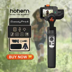 Hohem 공식 iSteady Pro 4 짐벌, 고프로 12 11 10 9 8 7/6, DJI OSMO Insta360 One R 액션 카메라, 3 축 핸드헬드 스태빌라이저