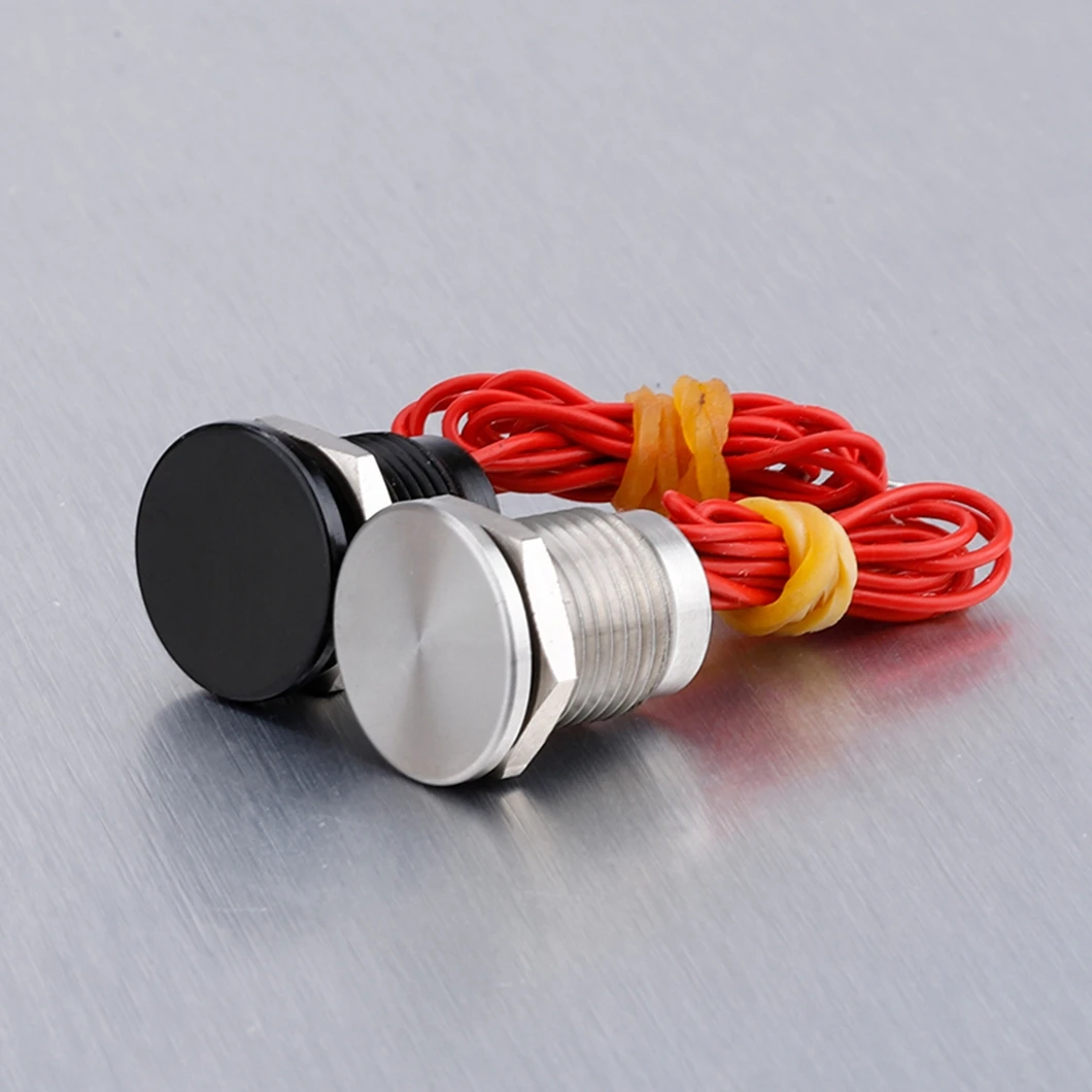 ABILKEEN 12MM Flat Head 1NO Pressure Sensing Switch Momentary/Latching Function Piezo Electric Switch IP68 Waterproof