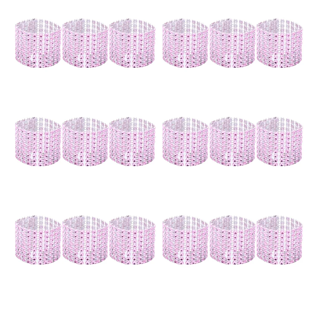 

30Pcs Napkin Ring Decorative Luxury Elegant 8 Row Simulated Diamond Buckle for Wedding Party Birthday Baby Shower Home Use