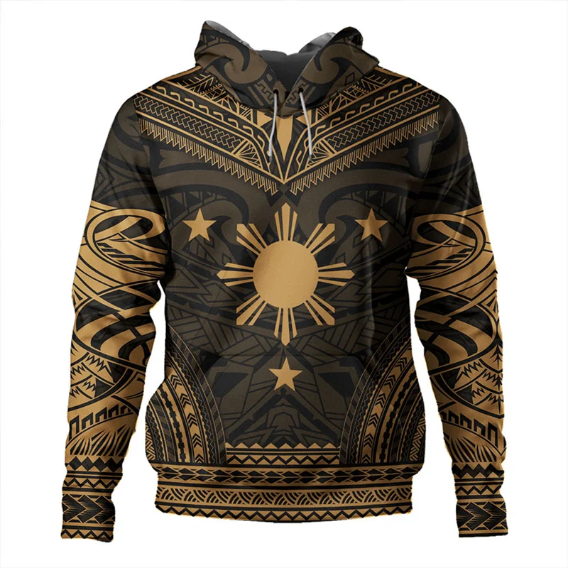 

New 3D Printed RepublicOf The Philippines Flag Hoodies For Men Philippine National Emblem Graphic Hooded Hoody Vintage Clothing