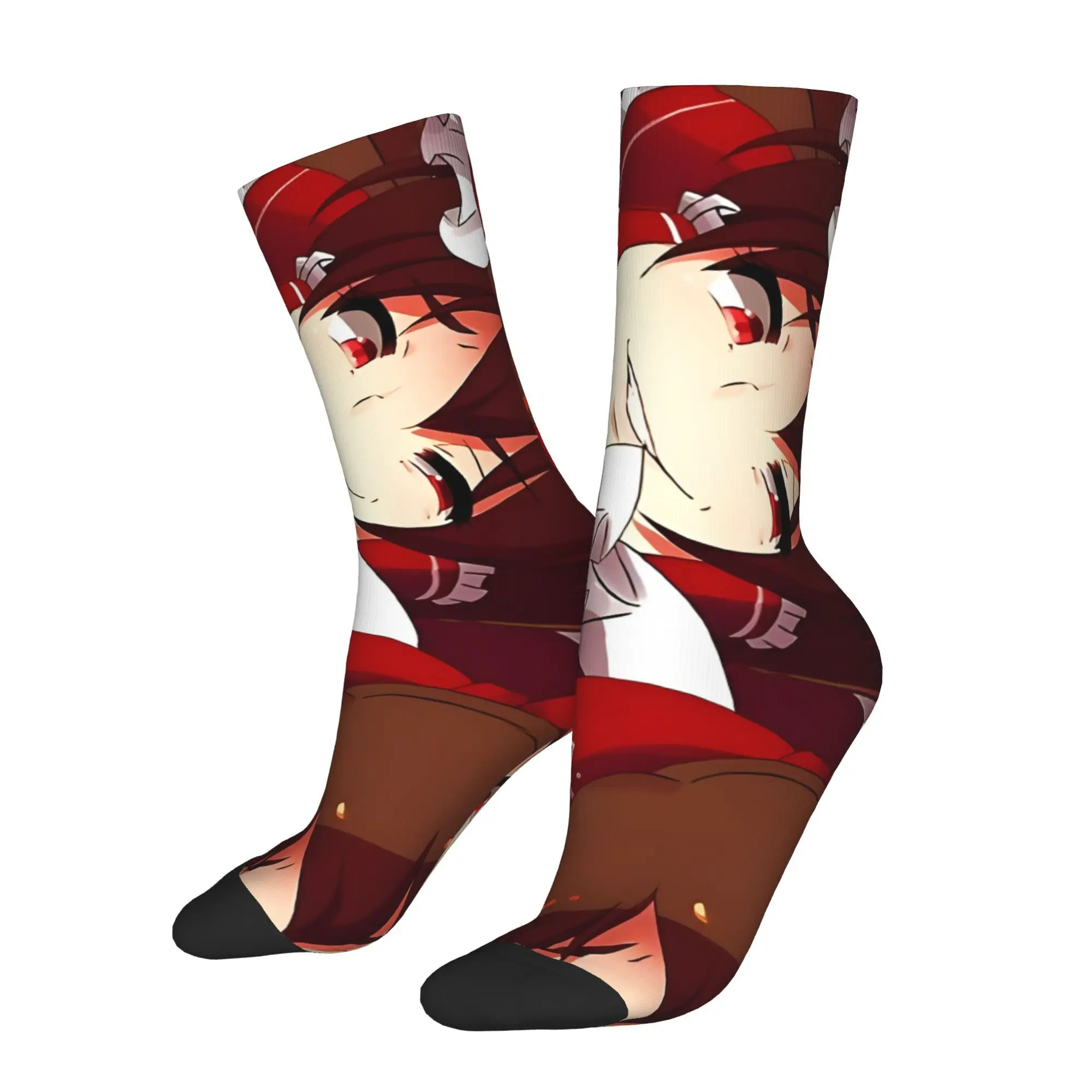

Smug Reimu Hakurei Touhou Kawaii Socks Sports Shopping Hiking Travel Gym Cartoon Pattern Socks