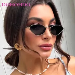 Fashion Vintage Punk Metal Frame Polygon Sunglasses Women Trend Luxury Brand Design Outdoor Street Photography Sunglasses UV400