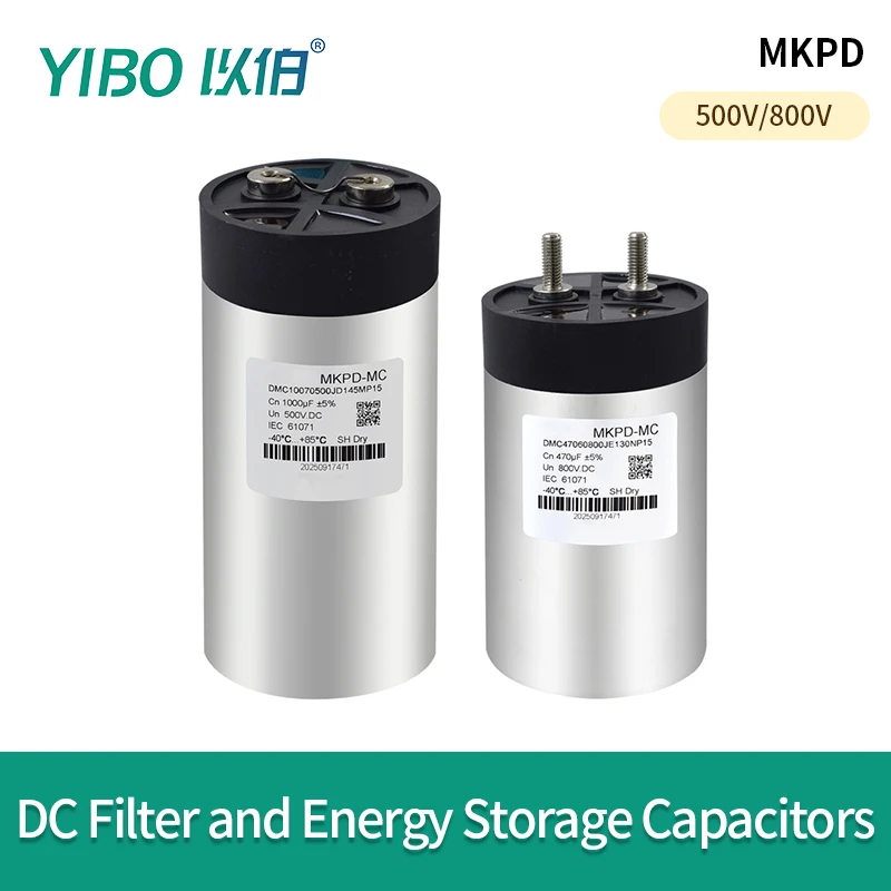 YIBO MKPD DC Link Capacitor 500V 800V 470uF 1000uF Film Energy Storage Capacitor for Inverter VFD Power Supply