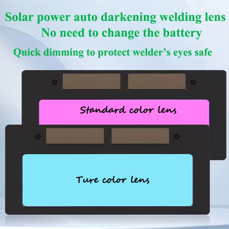 Lentille de soudage à obscurcissement automatique Din 3/11 fixe, lentille de soudage à énergie solaire, lentille de soudage couleur vraie, lentille de soudage 2x4 1/4 1 pièce