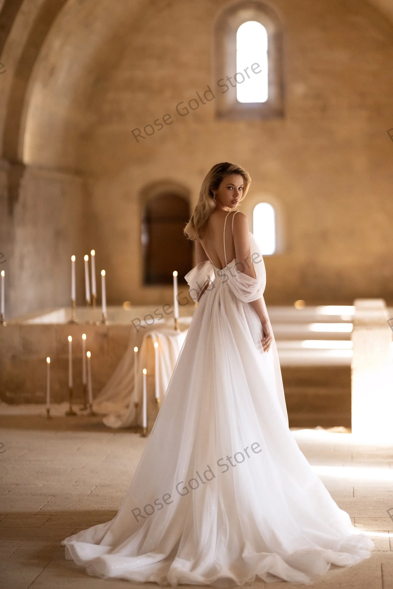 الوهم فستان الزفاف للنساء للحزب ألف خط الحبيب الدانتيل زين زي العرائس الطيات الديكور Vestido De Novia مخصص #4