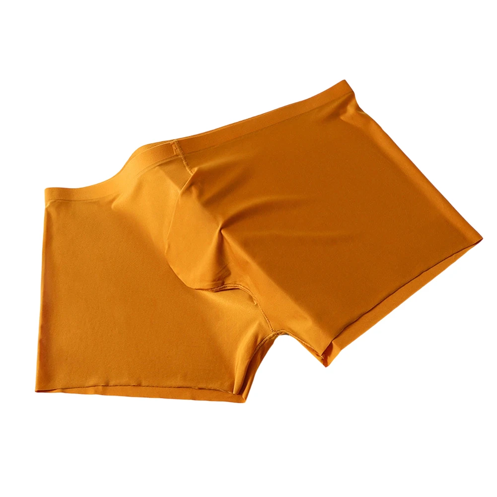 

Мужские бесшовные тонкие трусы-боксеры из ледяного шелка, экстремальное мужское нижнее белье, однотонные трусы с анатомическим мешочком, мужская одежда