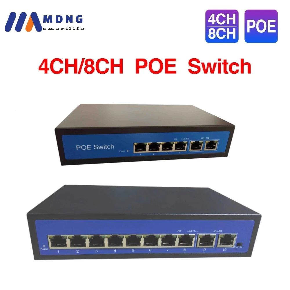 4CH 8CH 48V Network POE Switch for Ethernet IP Camera/ Wireless AP/ CCTV Camera System/Video Intercom System