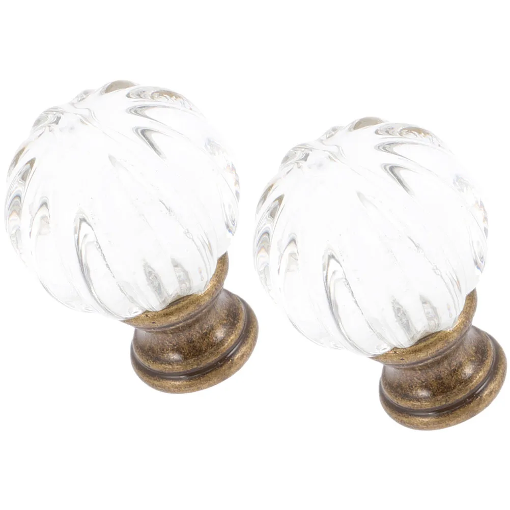 

2 Pcs Decoration Lamp Finial Knob Accessories Caps and for Light Fixtures Tapped Shade Parts Lampshade Holders Finials Modern