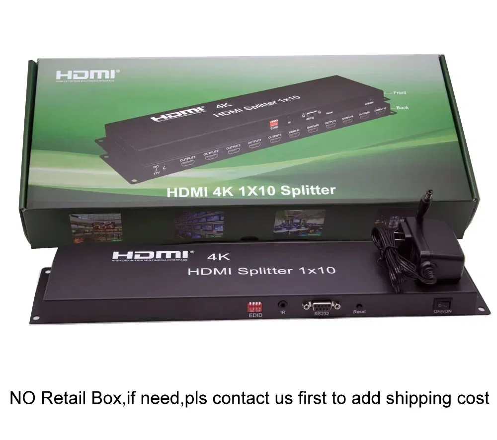 4K 60hz 1x10 HDMI Splitter Video Distributor 1 in 10 Out Multi Screen Display Video Converter for PS4 Camera PC To TV Monitor