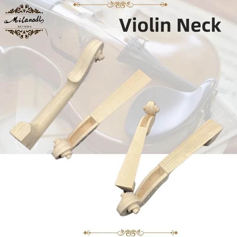 Unfinished 4/4 Size Maple Violin Neck Ebony Fingerboard Violin DIY Kit with Hand Carved Scroll