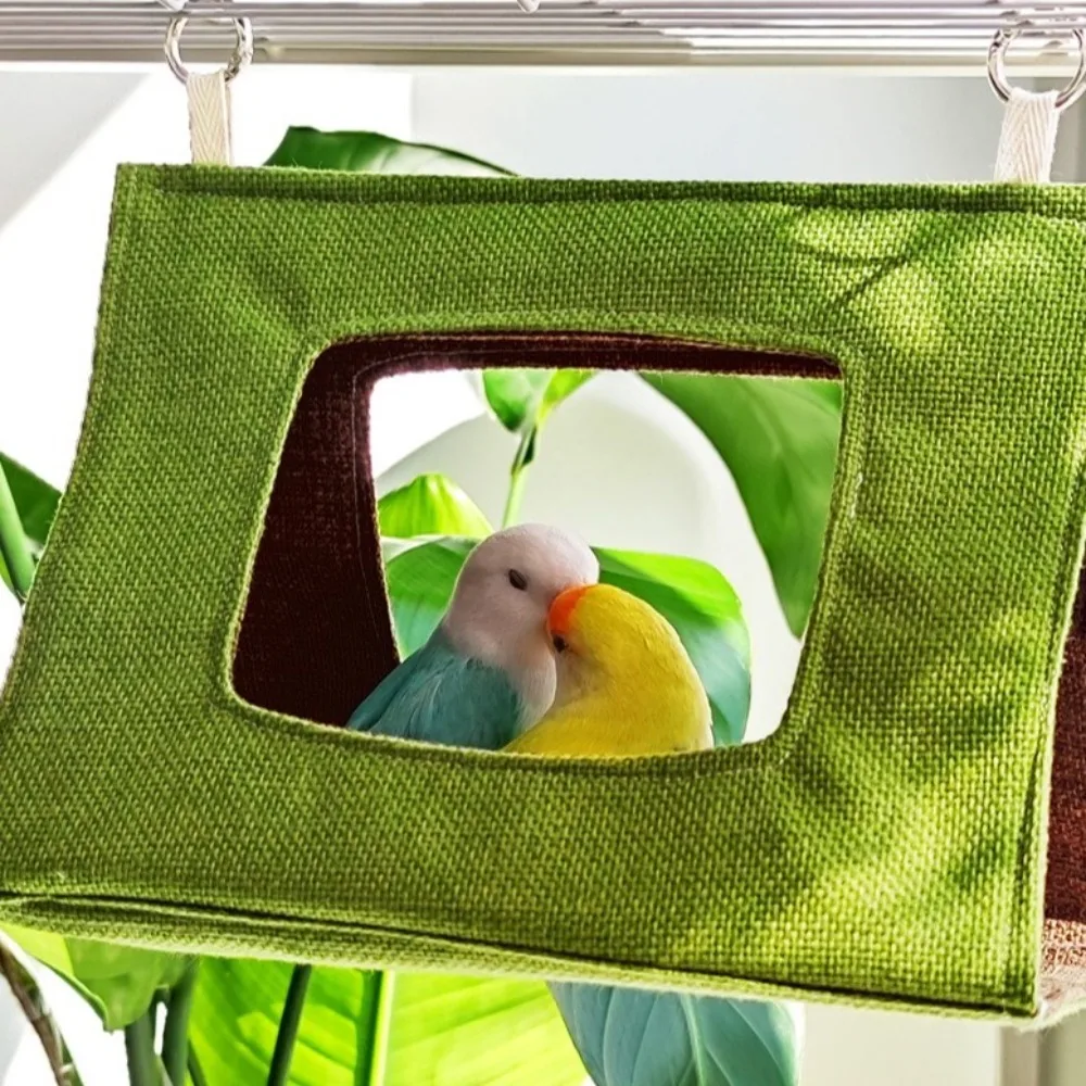 

Bird Cage Accessories Triangular Parrot Tent Ventilated Cool Bird Nest Hanging Mini Bird Hammock Summer