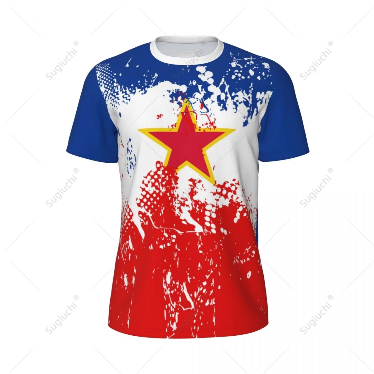 Exclusive design Yugoslavia Flag Grain 3D Printed Men For Running Bike Soccer Tennis Fitness Sports tshirt Mesh Short T-shirt