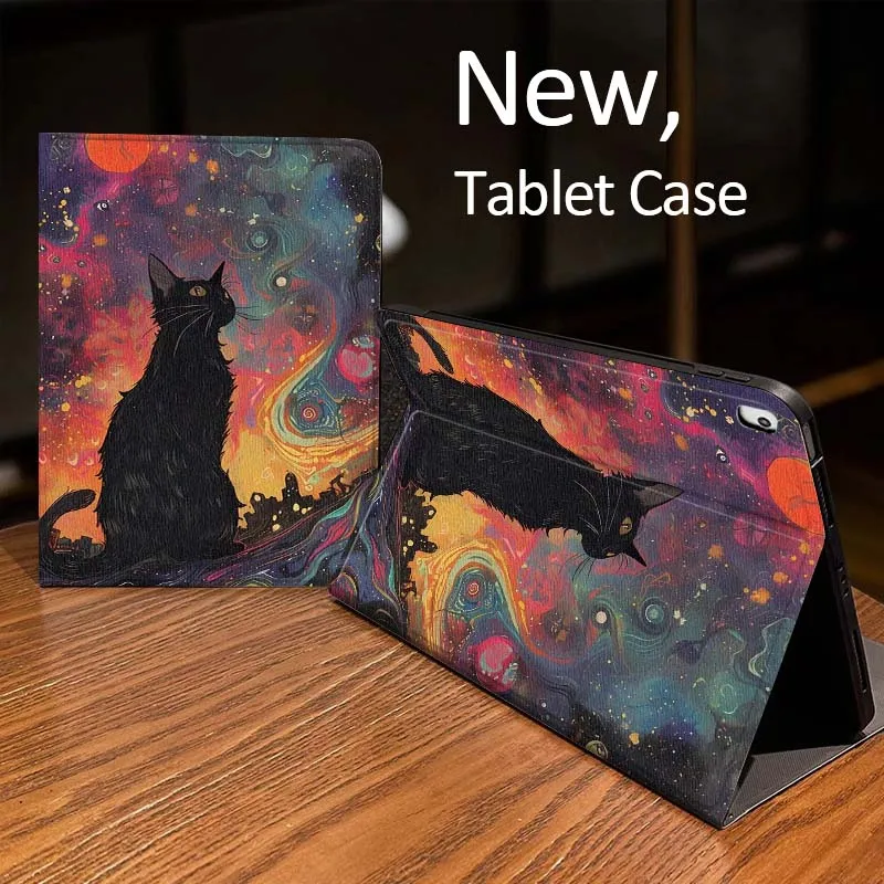 

Cartoon Black Cat Galaxy Case For iPad Pro mini Air 1 2 4 3 5 6 7 8gen 9gen 11 M2 M3 M4 6th 7th 10th 11th Gen 2025 Tablet