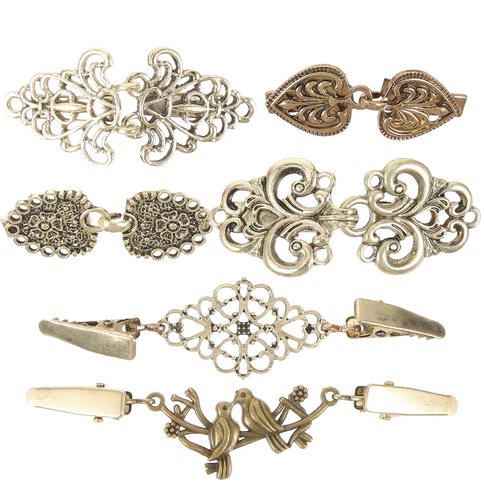 

6Pcs Vintage Cardigan Collar Clips Shawl Clips for Women Dress Party Wedding Casual Clothing Elegant Accessory