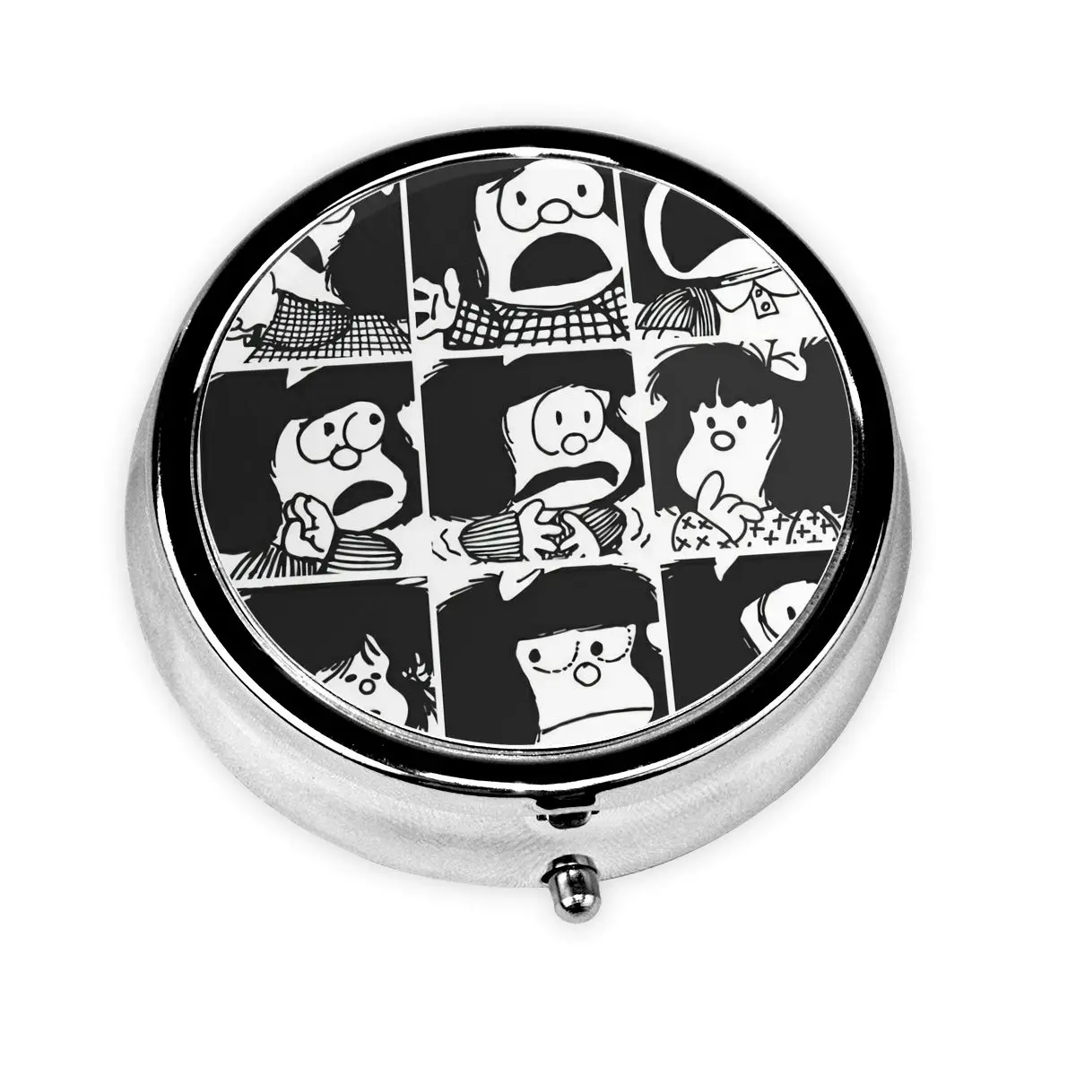 

Персонализированное аниме плед Mafalda одеяло круглая коробка для таблеток Quino Kawaii 3 отделения мини-контейнер для таблеток аптечка дозатор