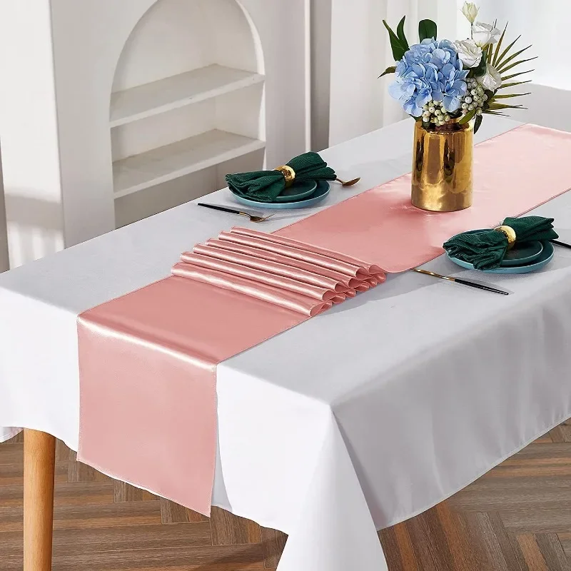 Satin Table Runner 30cm X 275cm Wedding Party Supply Christmas Home Modern Coffee Dining Luxury Table Decoration 12
