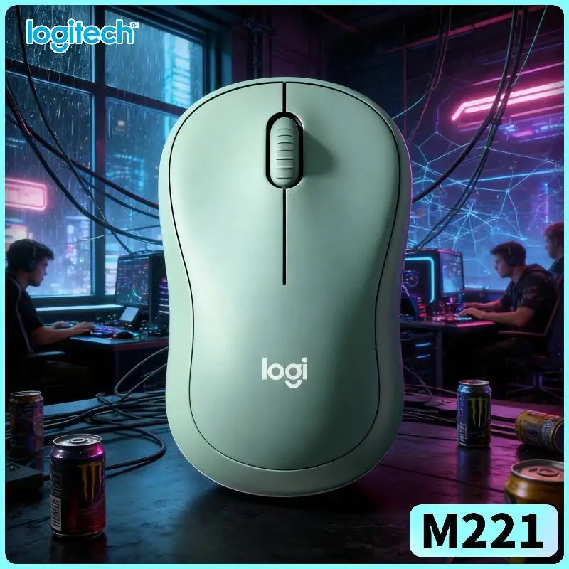 

Logitech M221 Ergonomic Wireless Mouse - Noise Reduction Feature 18-Month Battery 10m Range Compatible with PC Mac Peripherals