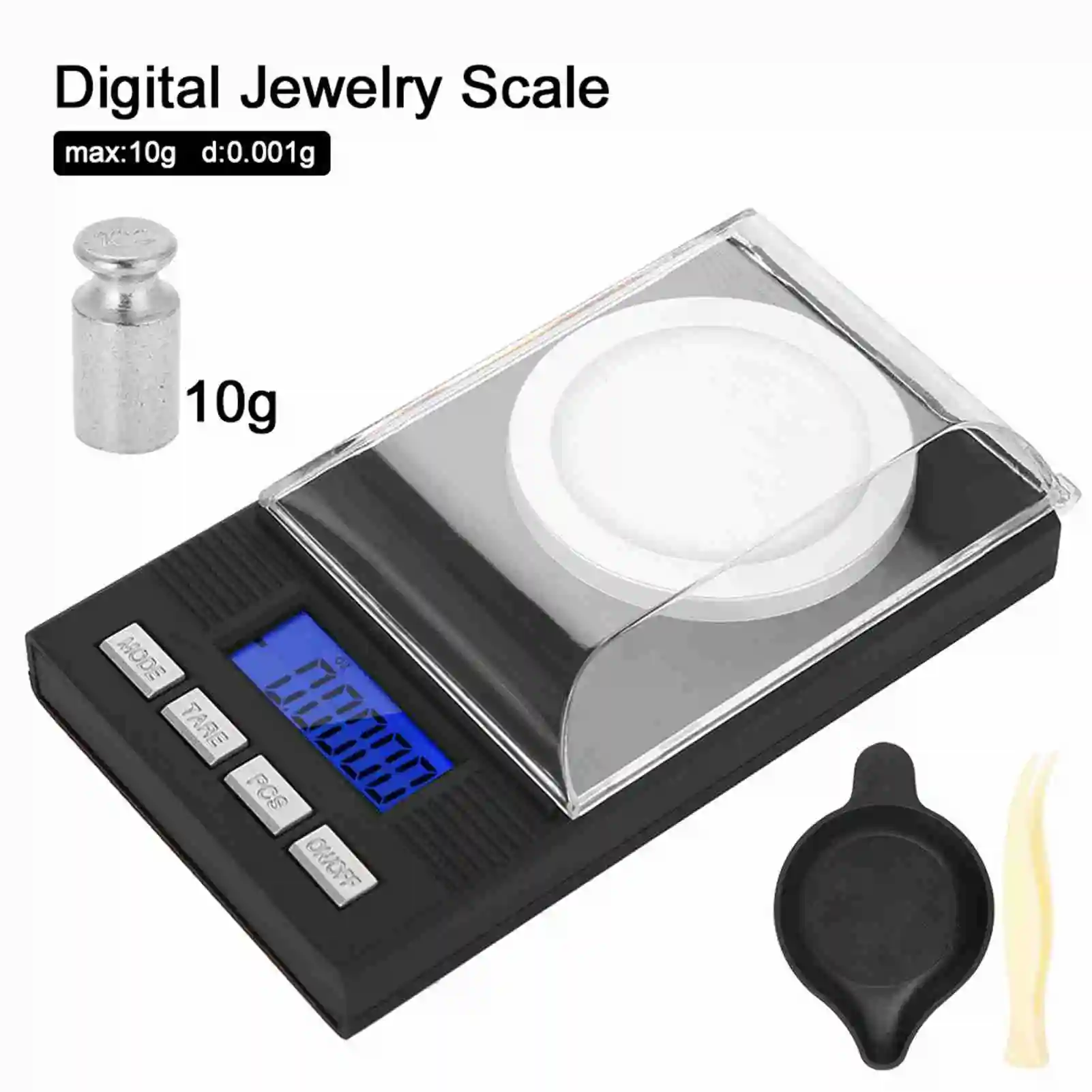 

10g Mini Portable Jewelry Scale - 0.001g High Accuracy LED Digital Pocket Scale