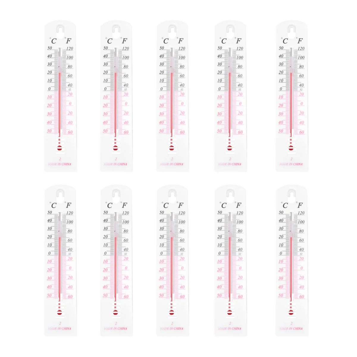 

10Pcs Indoor Thermometer Safe Plastic Material Simple Design Real Time Celsius Fahrenheit Display Home Temperature Measurement