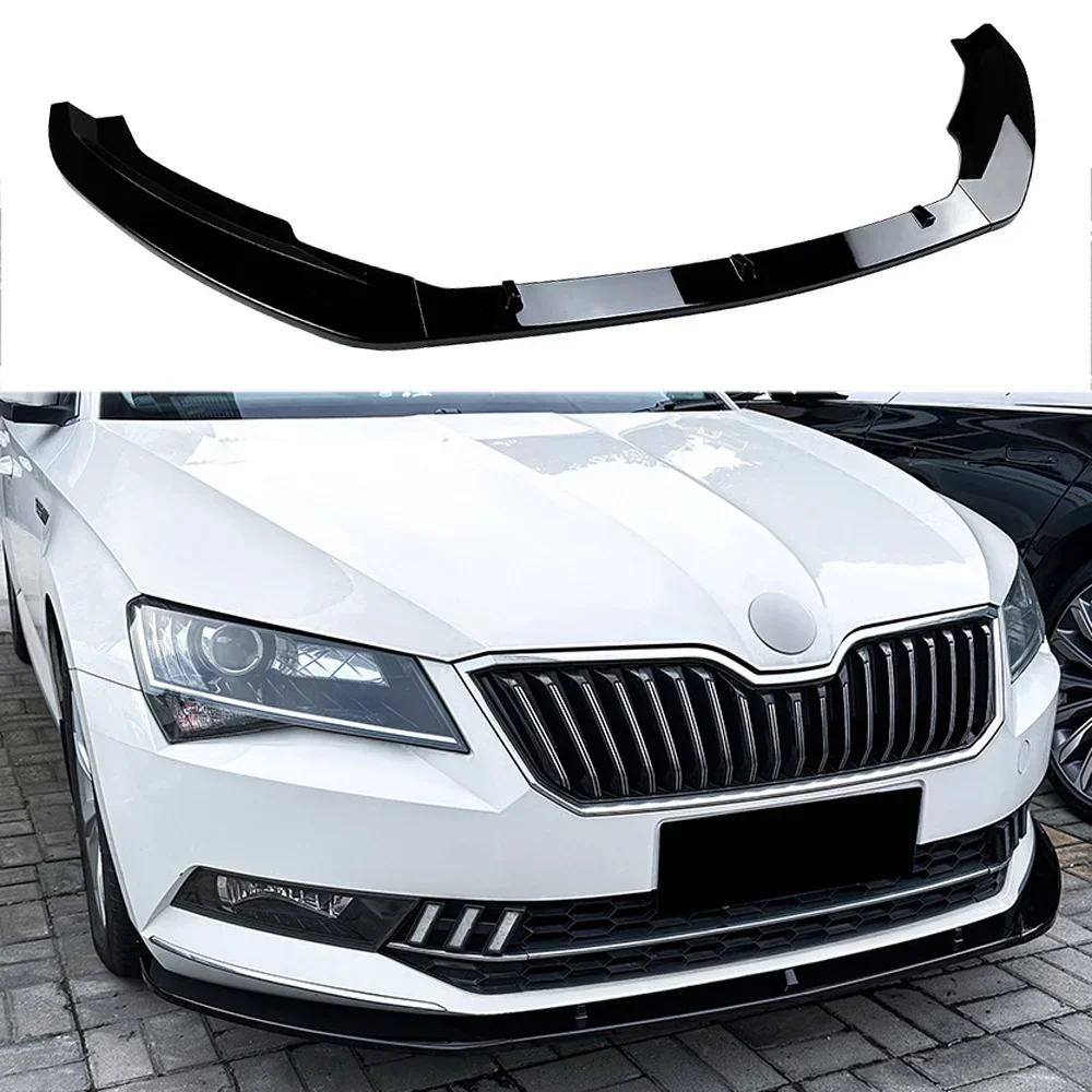 Dla Skoda Superb III 3V3 3V5 3Pcs Przedni zderzak Spoiler Splitter Superb B8 TSI TDI 2015-2019 PRE-Lci Dyfuzor Bodykits Tuning