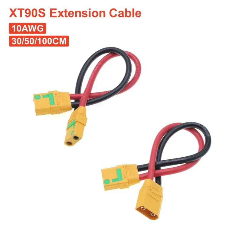 

XT90-S Anti-Spark Female to XT90 Male Adapter Charging Extension Cable 10AWG 30CM/50CM/100CM for Aircraf