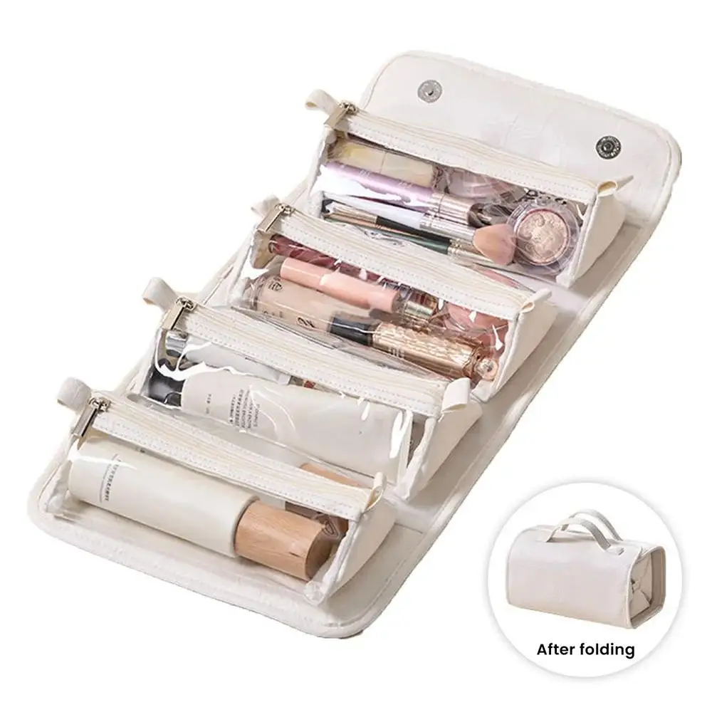 

Large Capacity Toiletry Bag Detachable Transparent Multi-layer Hanging Storage Bag 4 In 1 Waterproof Foldable Cosmetic Bag