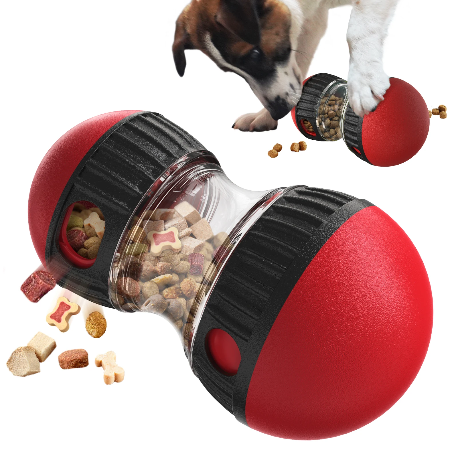 

Dog Toy Ball Food Dispenser Slow Feeder Bowls Adjustable Treat Dispensing Puppy Toy Dog Interactive for Small Medium Large Dogs