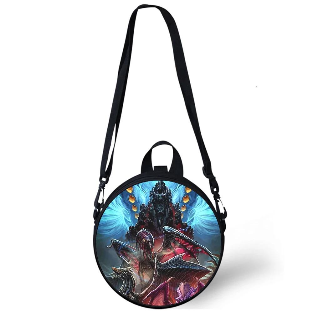 Monster hunter world: iceborne criança saco de jardim de infância 3d impressão sacos de ombro para a escola feminina mini redondo bagpacks rugtas saco