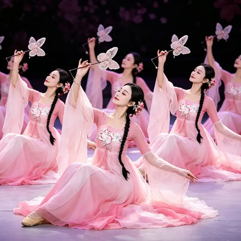 Classical dance clothes new gauze clothes elegant big swing skirt art test dress antique performance clothes chinese style dress