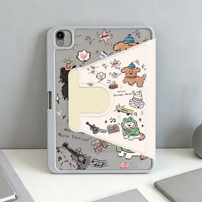 Tri-Fold 360° Rotation Smart Case For IPad Mini6 8.3 Pro 10.5 Pro11 iPad A16 2025 11 Air11/13 iPad 10.2 7/8/9 4/5 10.9 10th