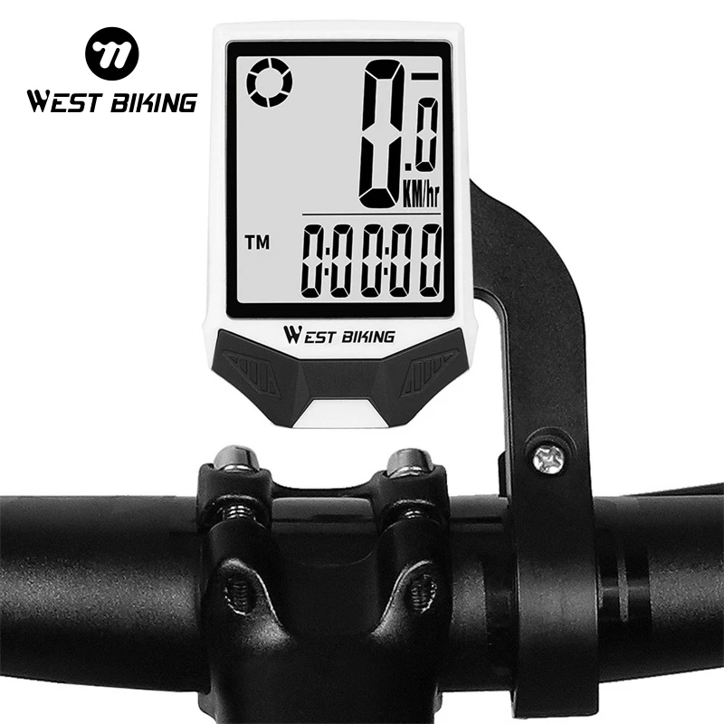 WEST BIKING Waterproof Wireless Bicycle Computer MTB Road Bike Stopwatch Speedometer Large Digital Backlight Cycling Odometer