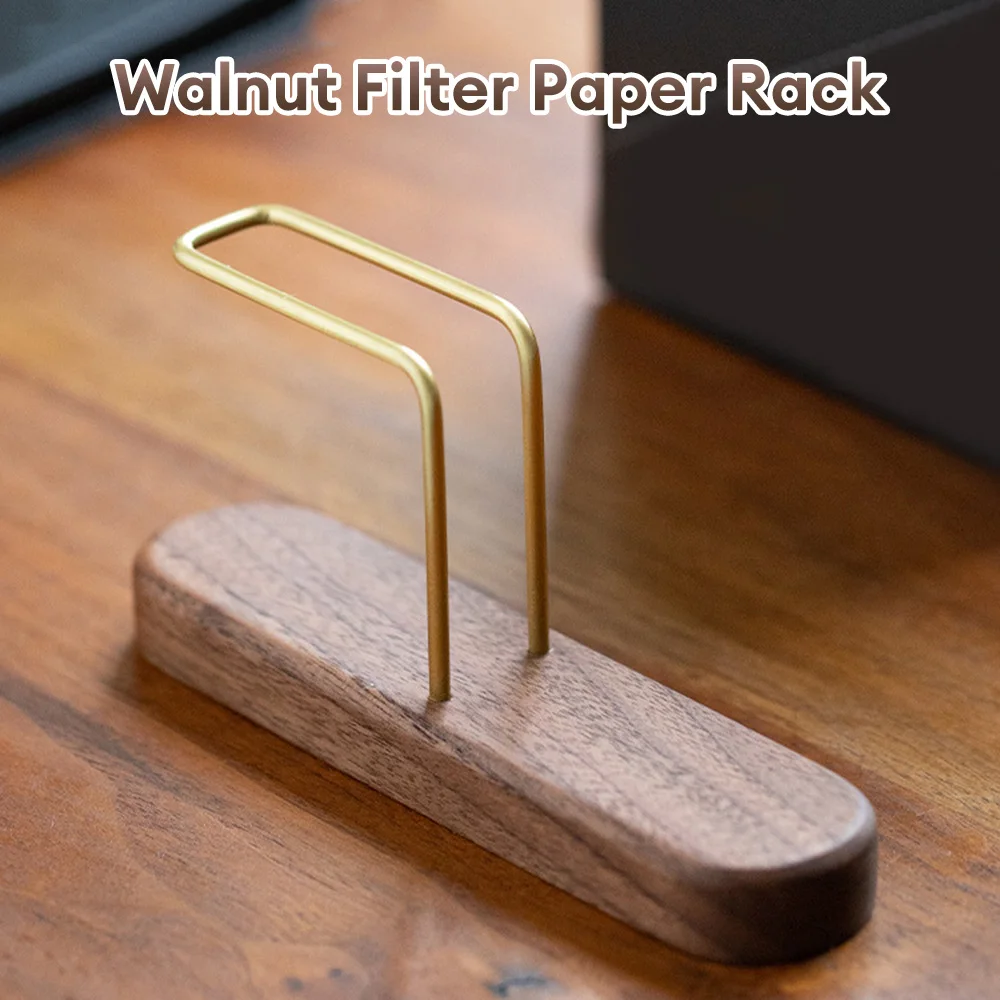 Walnut Filter Paper Rack Holder Coffee Accessories Stand Capacity Of 60 Pcs Paper Storage For Fan Shape V Shape