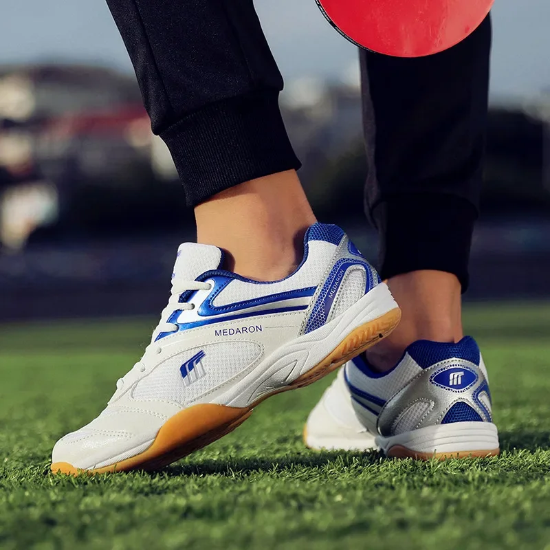 

New Professional Table Tennis Shoes Men Women Anti Slip Badmintons for Couples Blue Red Light Weight Badminton Sneakers