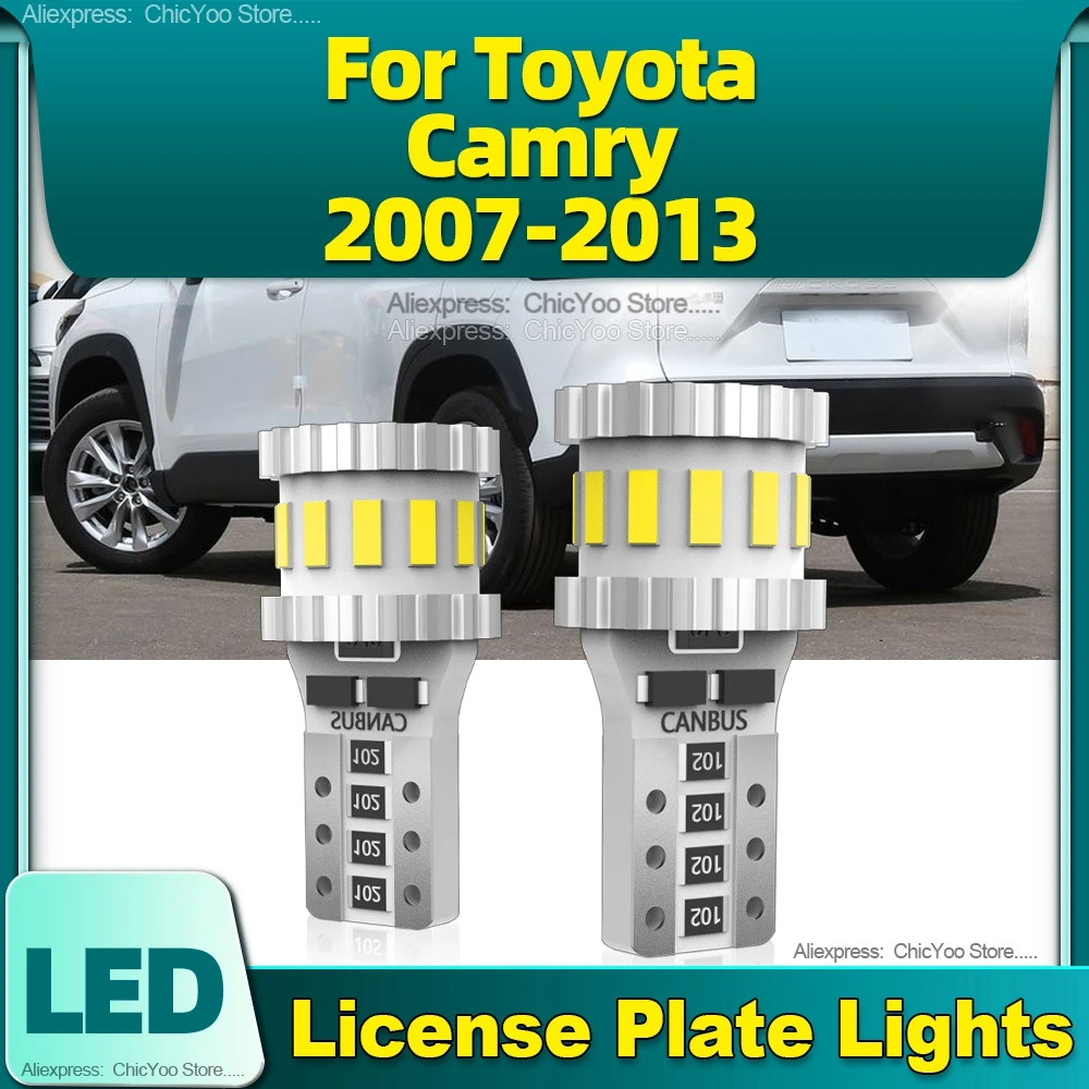 2Pcs 800LM Car LED License Plate Light T10 Plug-N-Play W5W High Quality For Toyota Camry 2007 2008 2009 2010 2011 2012 2013