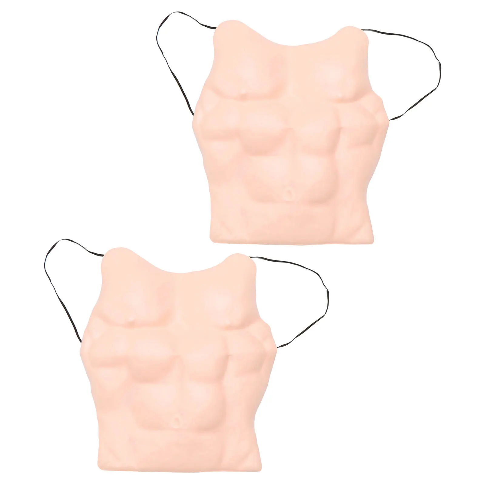 2 pezzi realistico petto muscolare costume addominale uomo accessorio cosplay di Halloween divertente vestire outfit festa prop travestimento