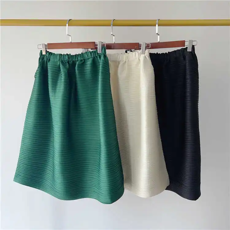 

Простая плиссированная юбка Simple Sli в японском стиле из серии PP, весна-лето, женская, с высокой талией, А-силуэт, миди