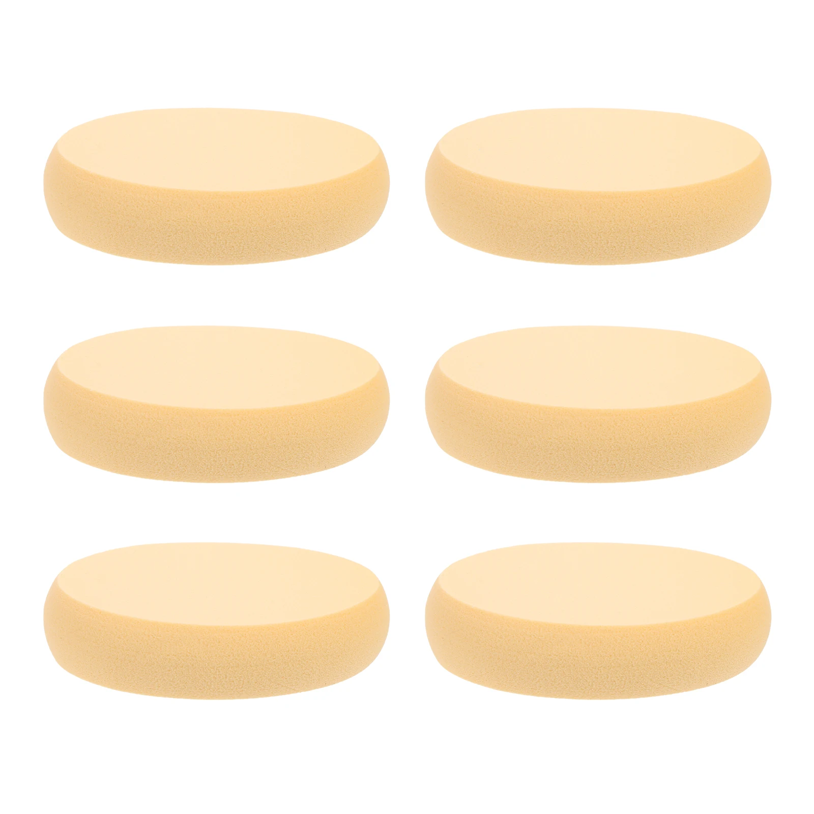

6pcs Oval Powder Puff Compression Sponges Makeup Blending Sponge Face Dual Use Cosmetics Tool Compact Lightweight