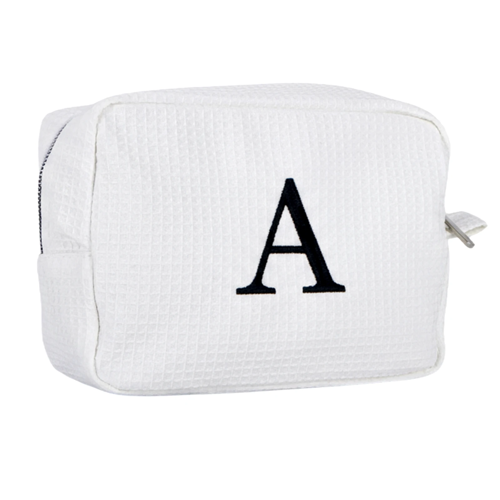 

Персонализированный вышитый вафельный косметический органайзер с индивидуальными буквами A-Z, идеальный свадебный подарок для свадебного душа