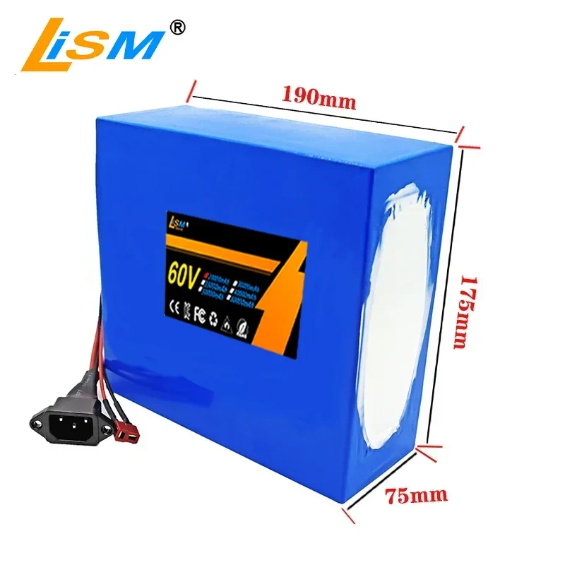 New 21700 16S4P 60V 20Ah Rechargeable Lithium Ion Battery,For 67.2V Electric Bike Scooter Motorcycle Li-ion Battery Pack