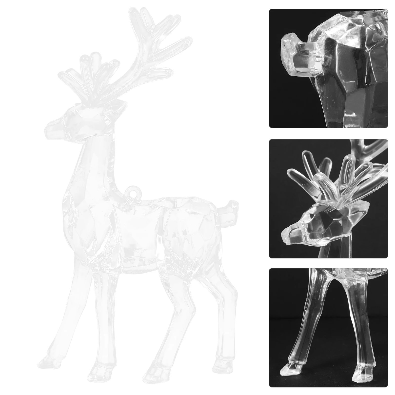 

Cute Reindeer Statue Decoration Acrylic Desktop Window Home Office Party Craft Ornament Small Elk For Christmas Bedroom Tabletop