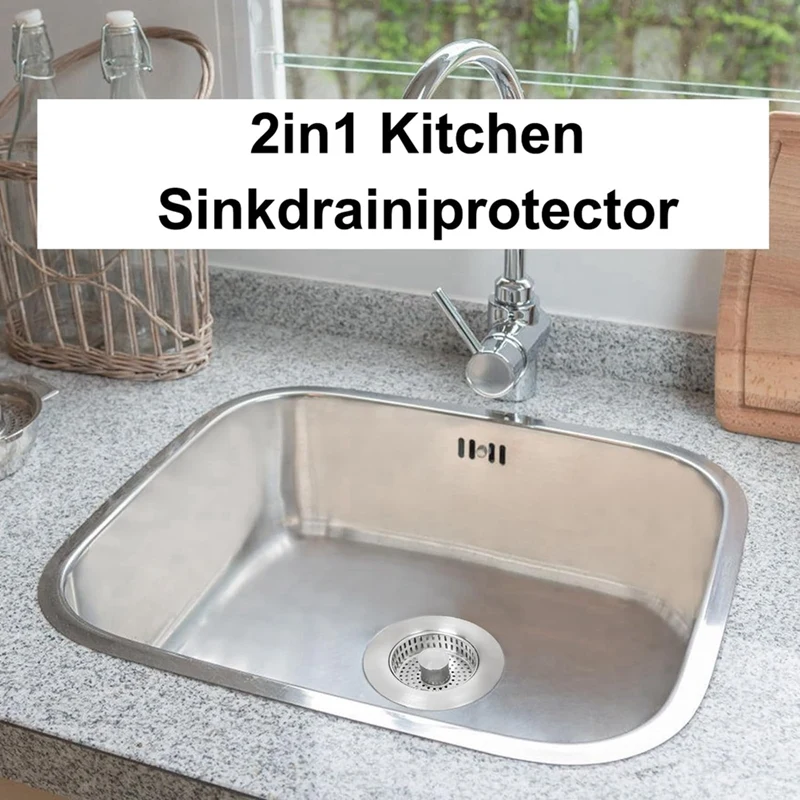 Stainless Steel Sink Drainer Anti-Clogging Basket Water Filter Sink Filter Basket Anti-Bounce Anti-Clogging Sink Filter