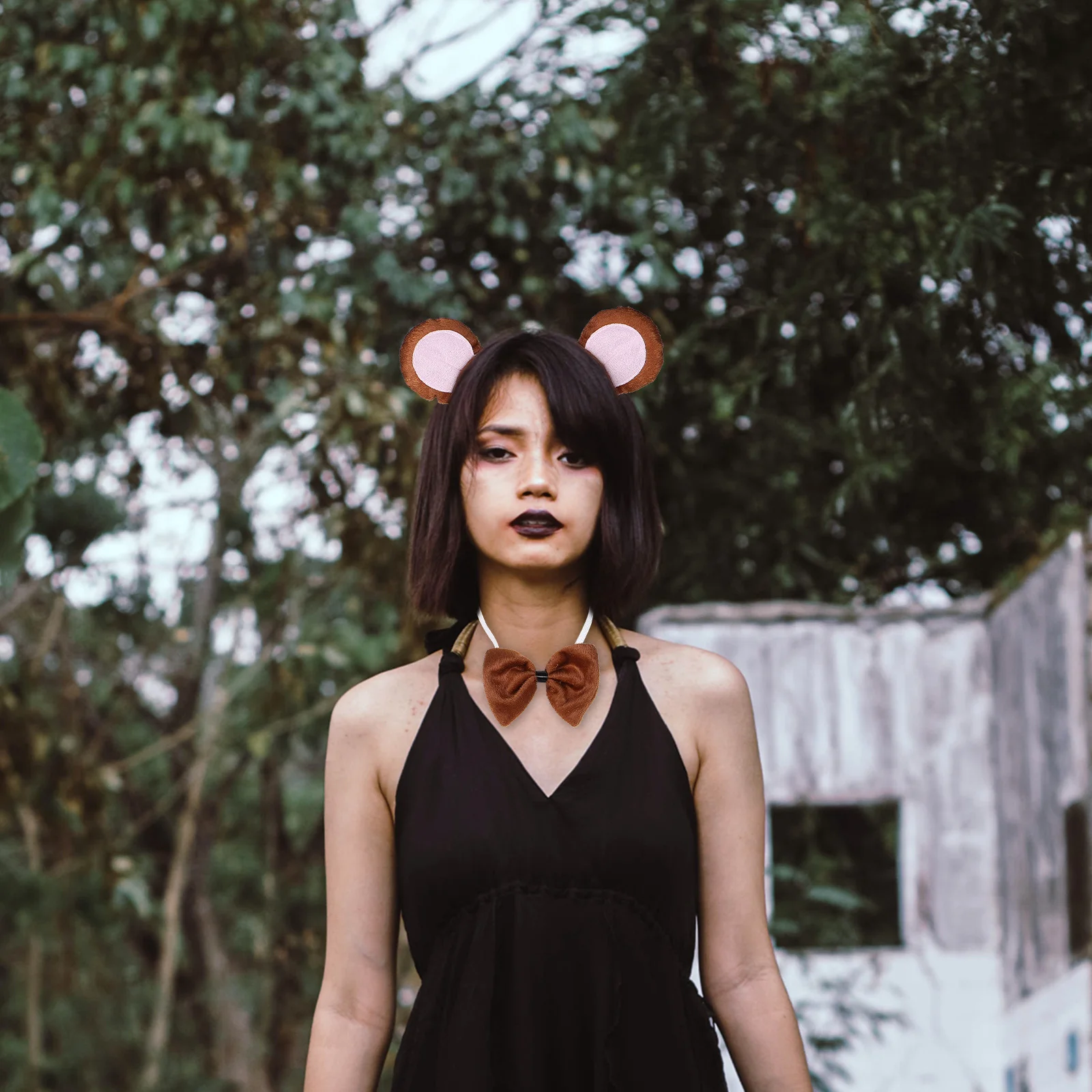 

1 комплект, 1 комплект, повязка на голову обезьяны, уши животных, хвост, галстук-бабочка, Хэллоуин, косплей, карнавал, вечеринка, фестиваль, костюм, реквизит, костюм животного