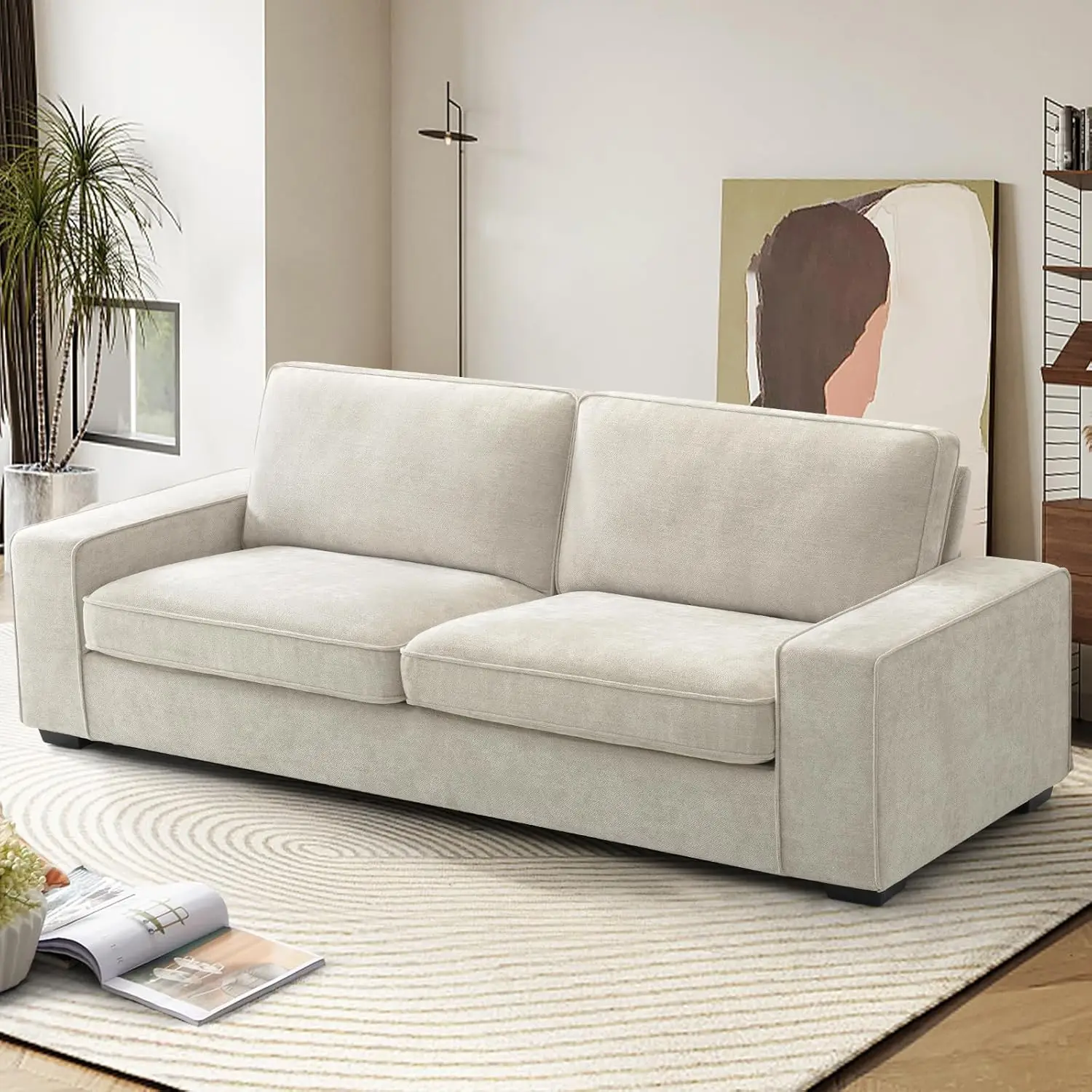 Easeland-Chenille Loveseat para sala de estar, sofá de 3 lugares para quarto, encosto e assento removíveis, 88"