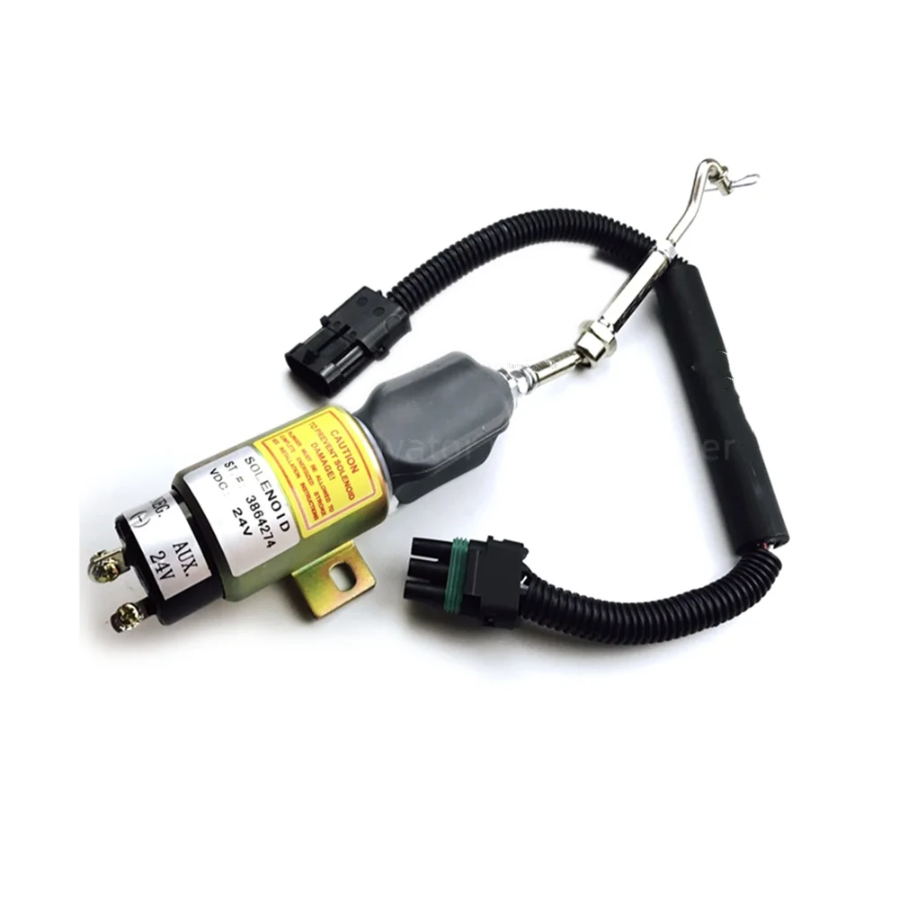 For 3864274 Liugong Shanzhong JCM921 913 916 924 Fuel Stop Valve B5.9 Flame Extinguisher Solenoid Valve Excavator Parts