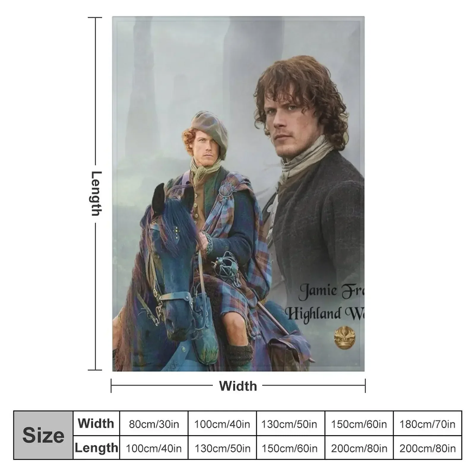 Jamie Fraser-Highland Warrior/Outlander Throw Blanket Luxury Throw Softest Travel Blankets