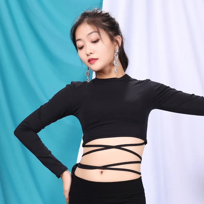 Customized Belly Dance Costumes Long Sleeved Top for Women New Beginner's Fairy Sexy Practice Outfit Covering Belly Dancewear